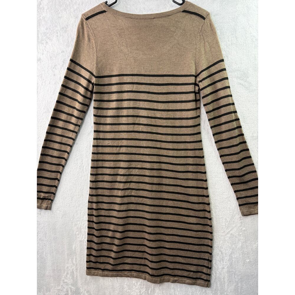 Ann Taylor LOFT Brown & Black Stripe Sweater Dress – Size S - Picture 2 of 6